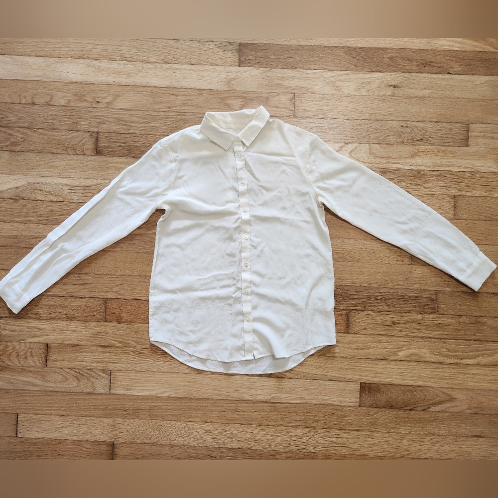Everlane The Slim Silk Shirt - White